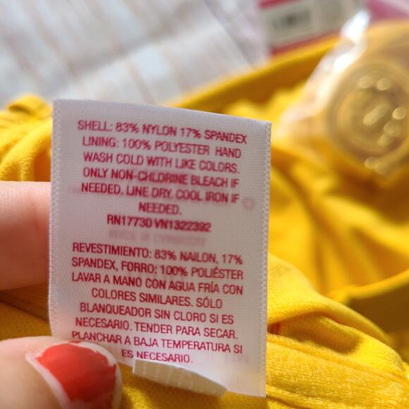 Mustard Textured Strapless Bikini Top - Picture 6 of 6